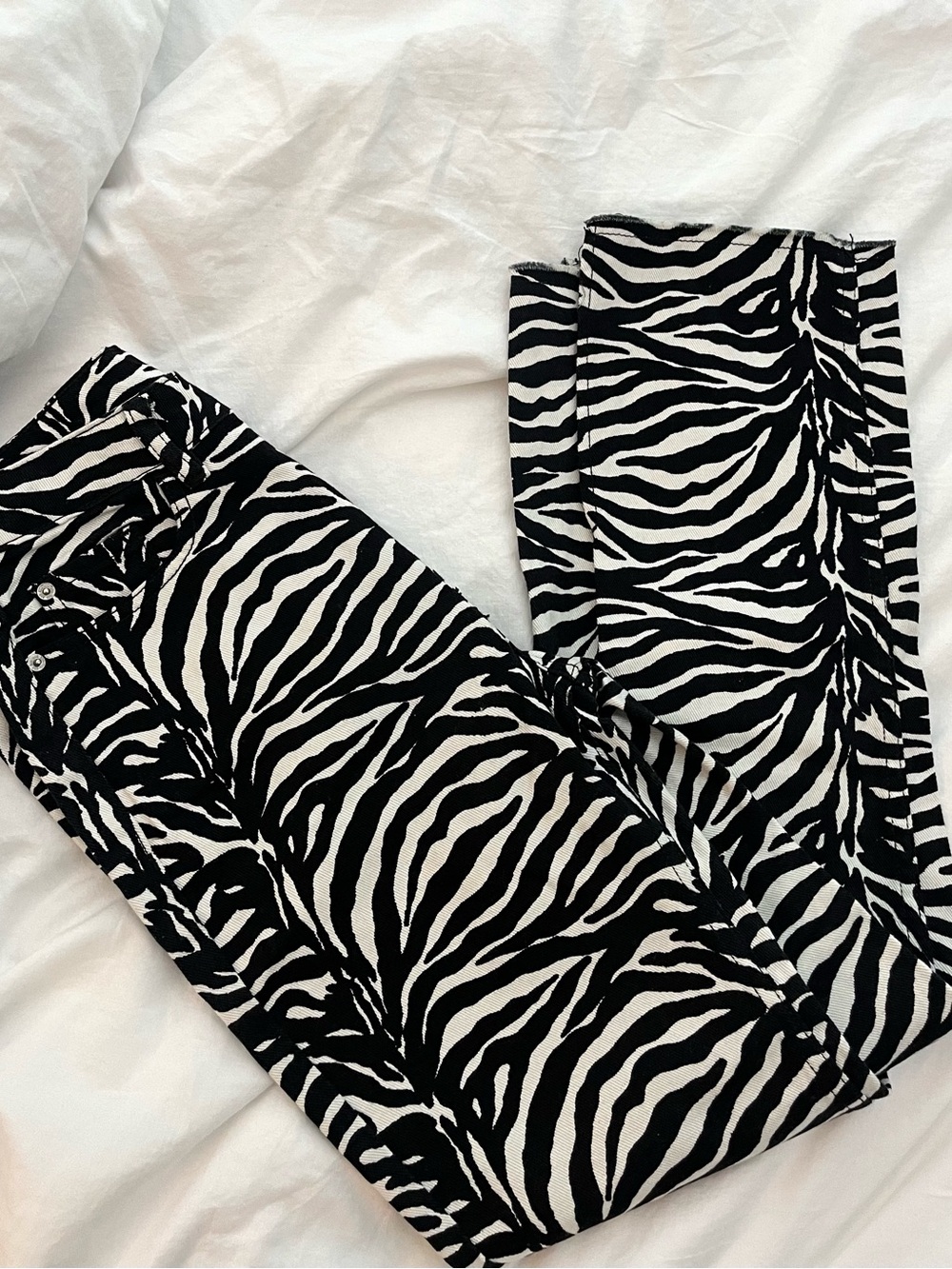 Urban Outfitters Black and White Zebra Straight Leg Pants